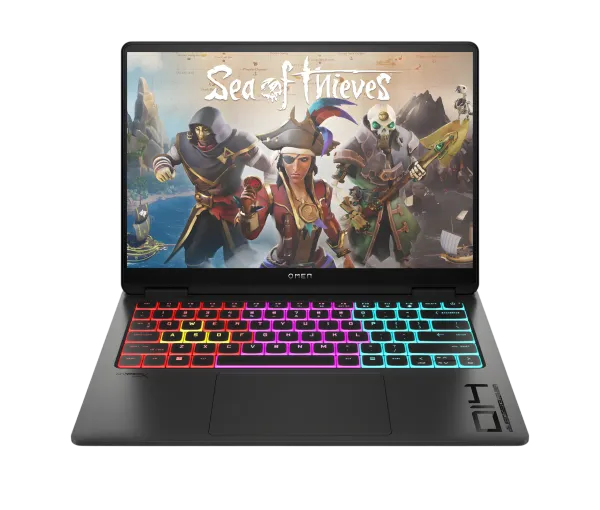 OMEN Transcend 14 OLED display showing gaming content