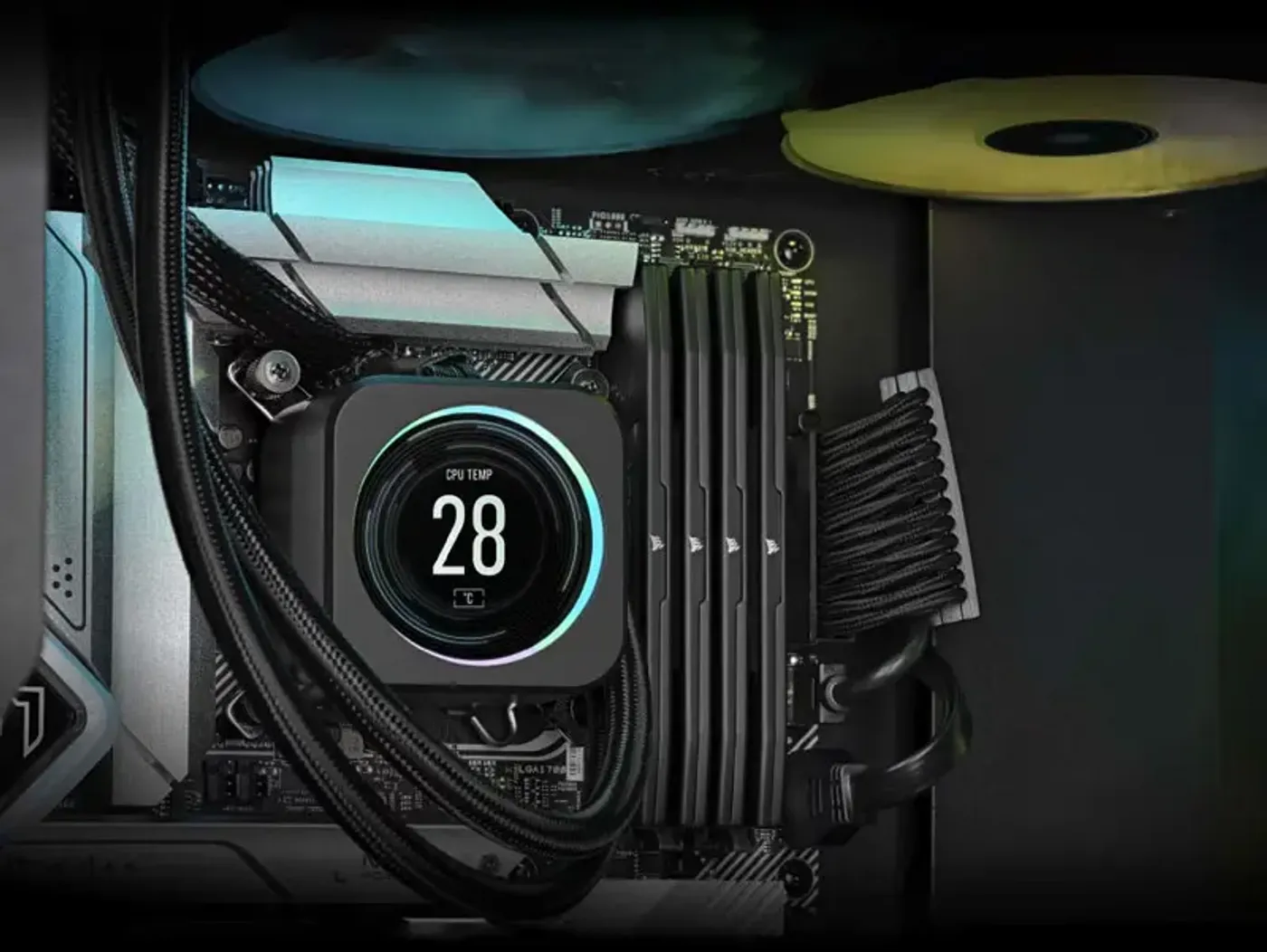 Corsair Vengeance DDR5 module viewed from above showing its contact edge