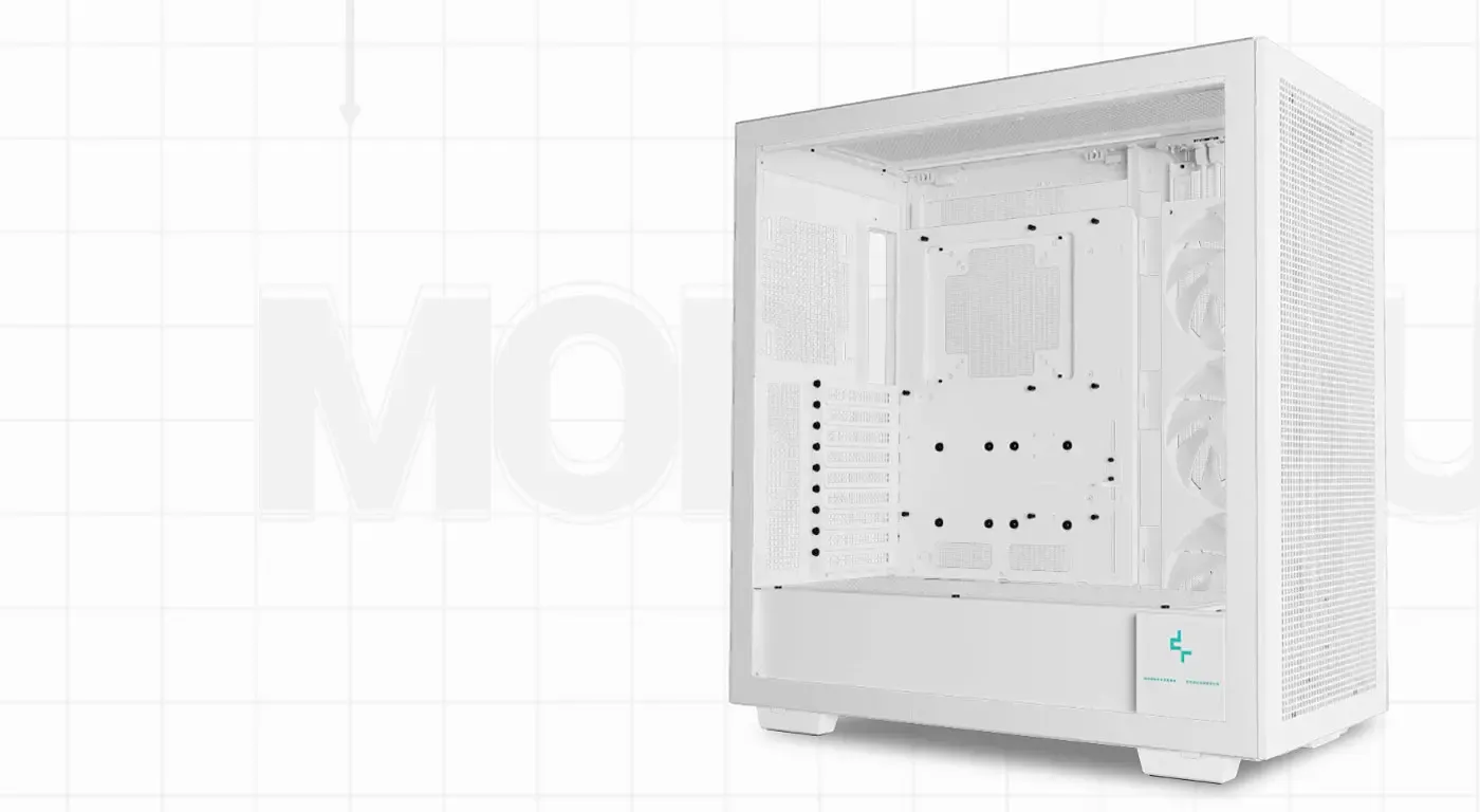 Interior layout of the DeepCool MORPHEUS WH ATX+ case