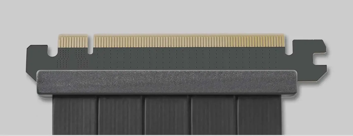 Gold-plated contacts on the DeepCool vertical GPU bracket connector