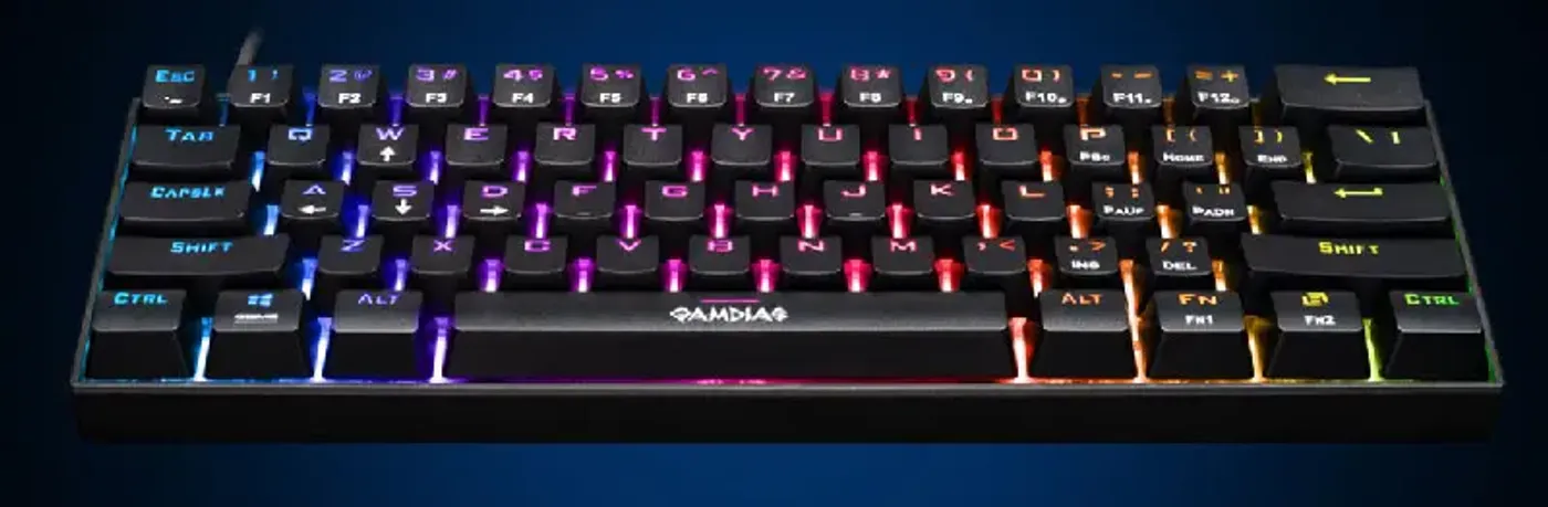 Gamdias Hermes E3 showing vibrant RGB lighting effects and 16.8 million color options