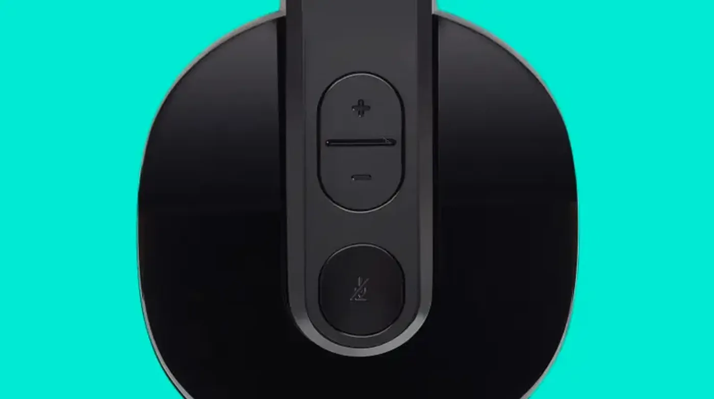 On-ear volume and mute controls on the right cup of the Logitech H540