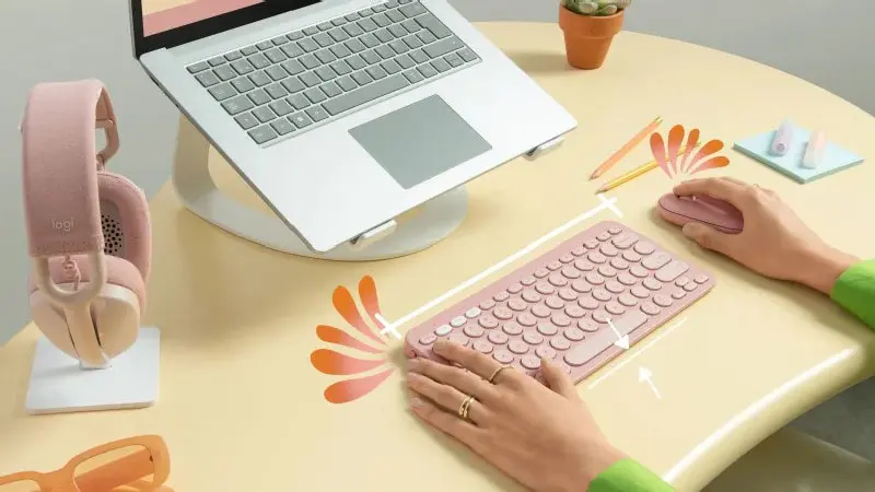 Logitech Pebble 2 Wireless Combo Keyboard in Tonal Rose