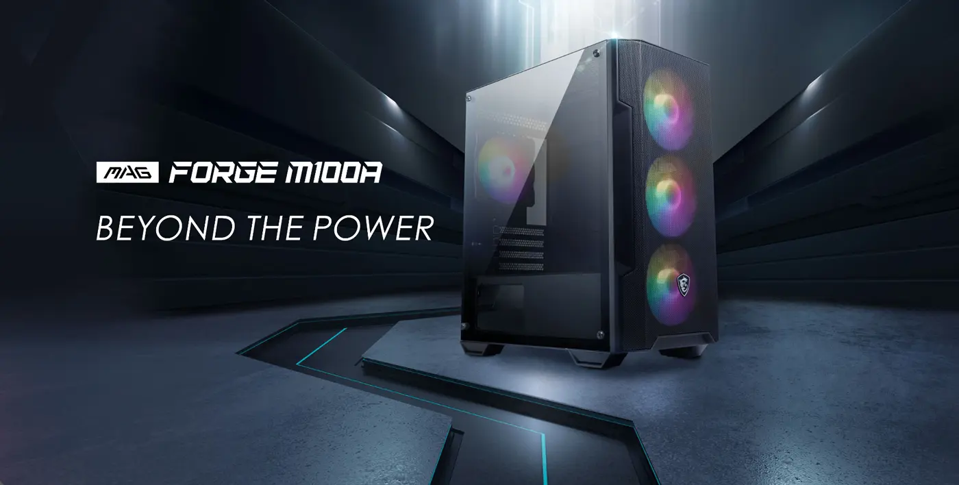 MSI Mag Forge M100A Gaming Case Front View