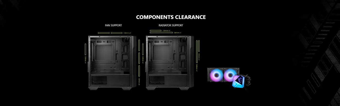MSI Mag Forge M100A Gaming Case Side View