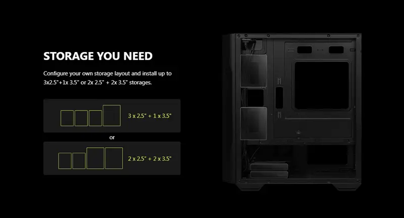 MSI Mag Forge M100A Gaming Case Side View