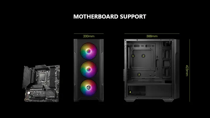 MSI Mag Forge M100A Gaming Case Hardware Compatibility