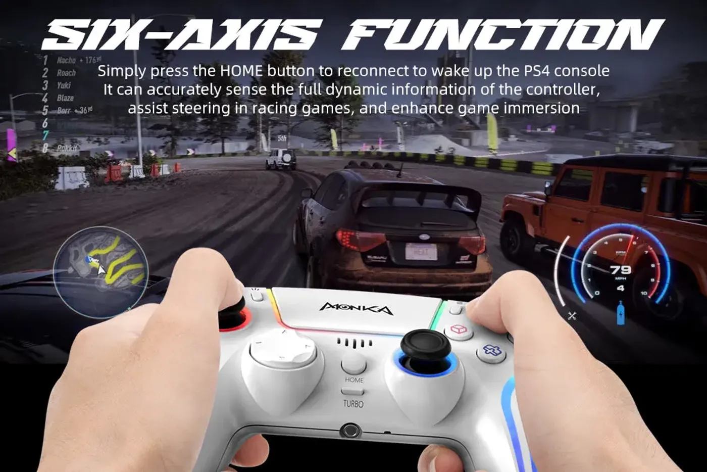 Rear view of the MARVO Monka Contra wireless controller