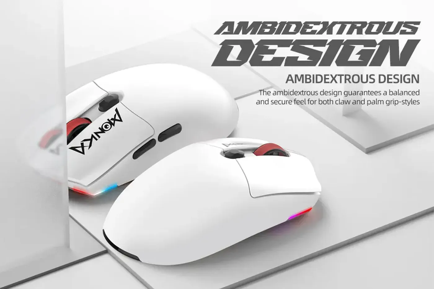 MARVO Monka Guru gaming mouse alongside multiple devices