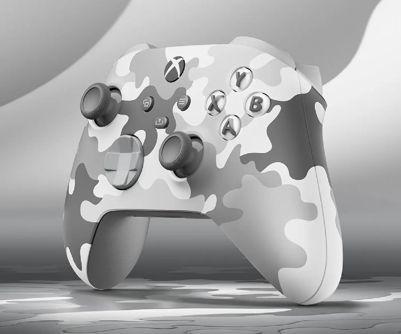 Xbox Wireless Controller showcasing rugged Arctic Camo design