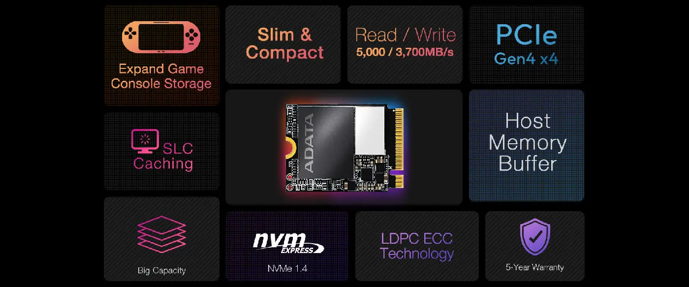 ADATA XPG GAMMIX S55 2TB PCIe Gen4 NVMe SSD | Evetech