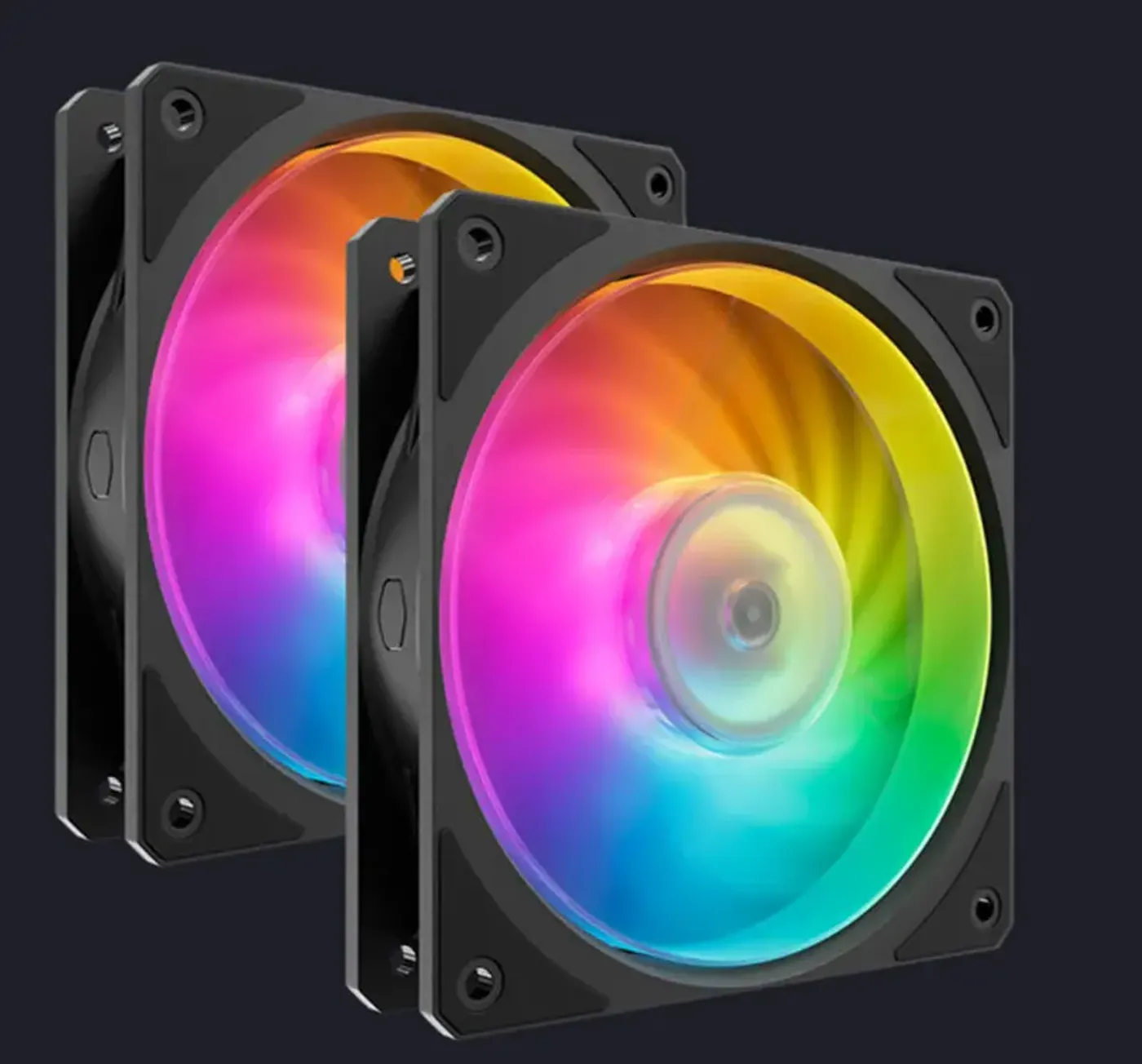 Upgraded 120mm ARGB fans installed on the liquid cooler radiator