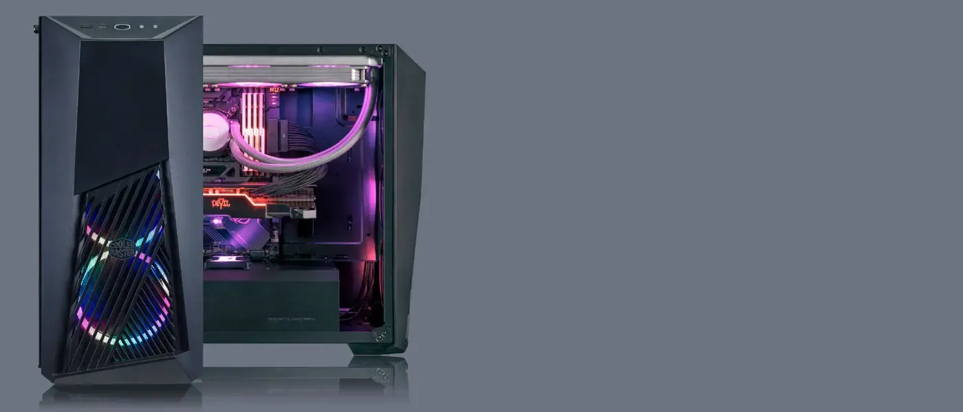 Interior close-up demonstrating the expansive upgrade space within the MasterBox K501L.