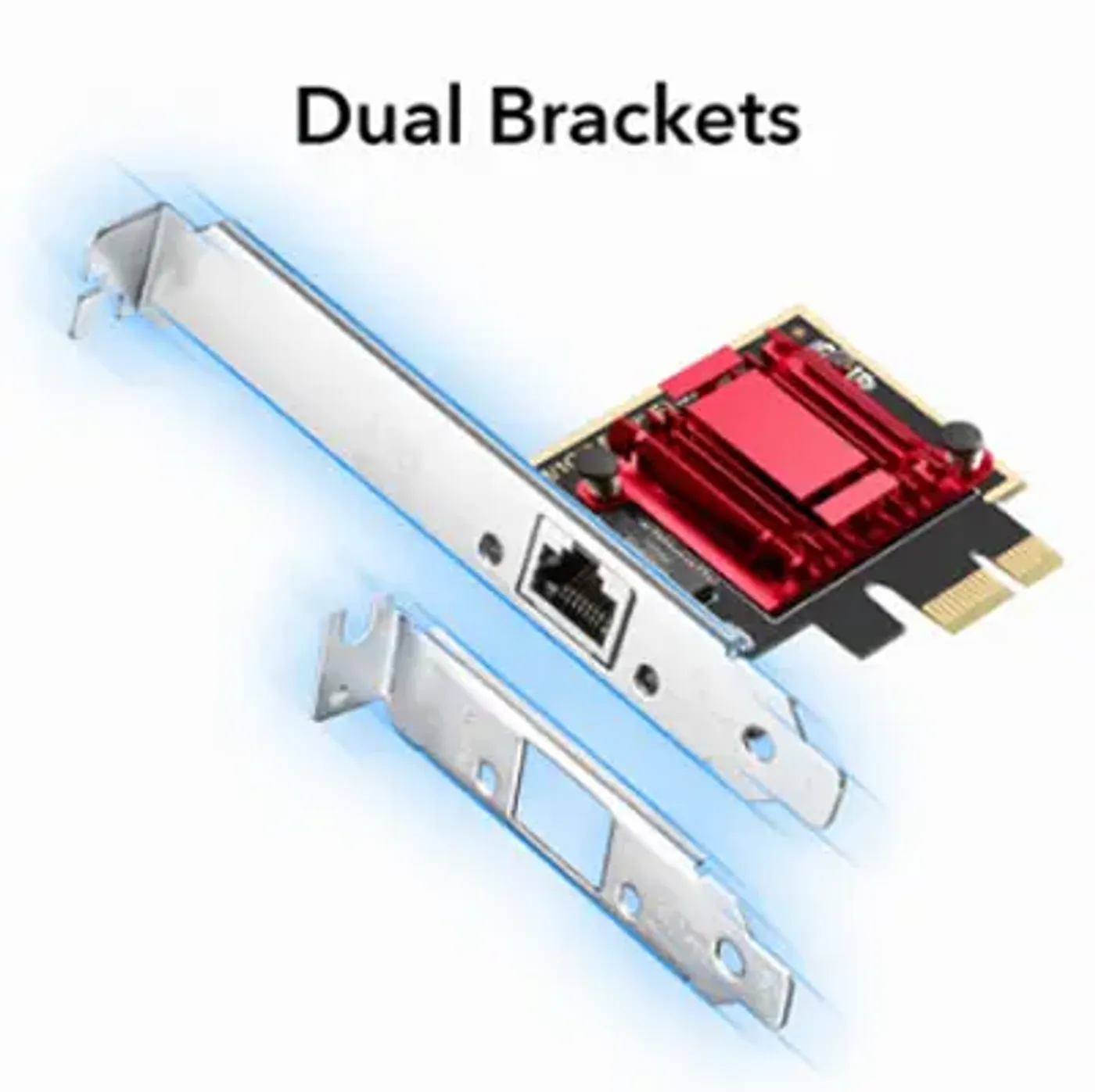 Detail shot of the Cudy adapter card and its low profile mounting bracket