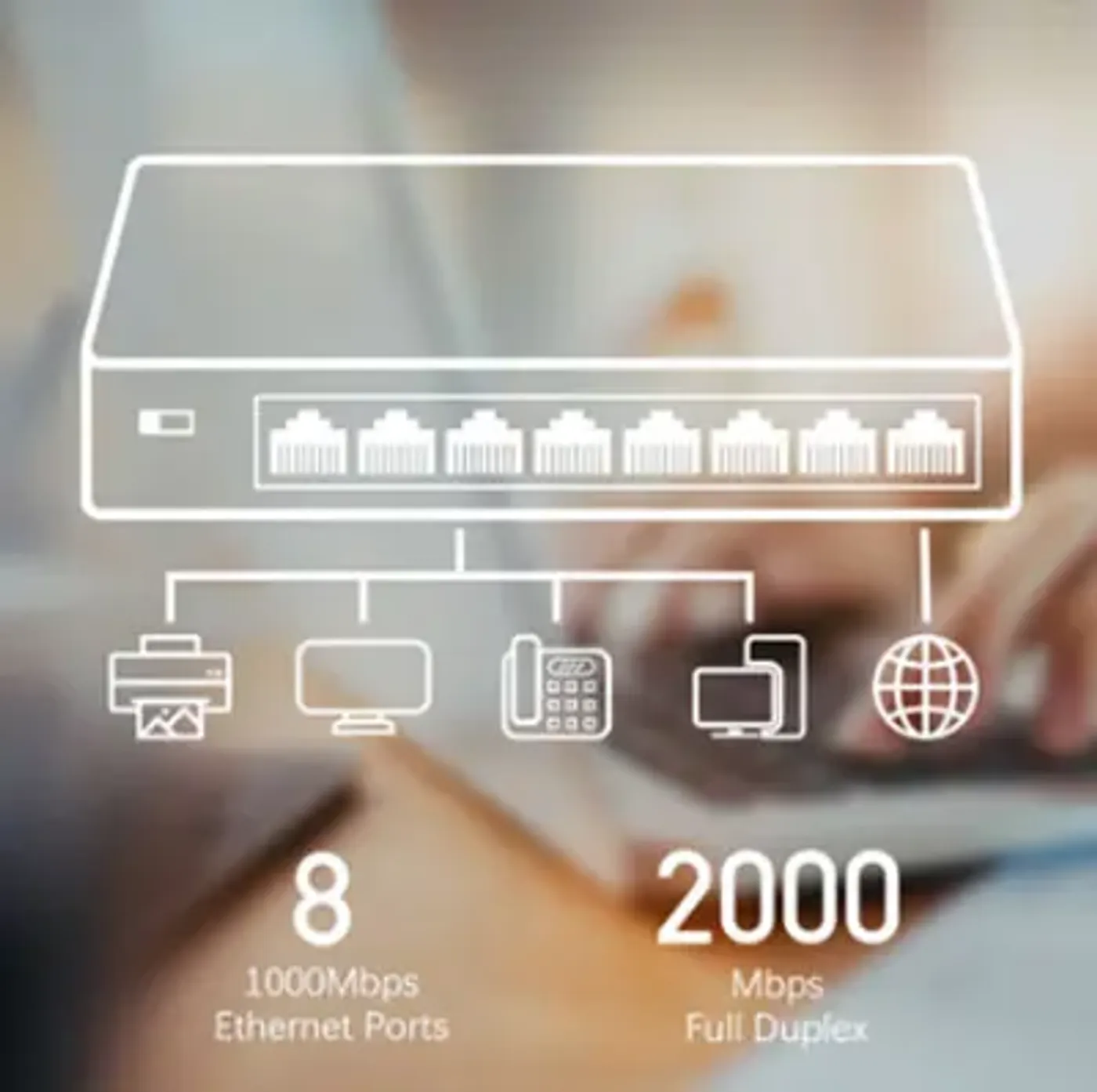 Cudy 8-Port Gigabit Metal Switch demonstrating high performance and compatibility