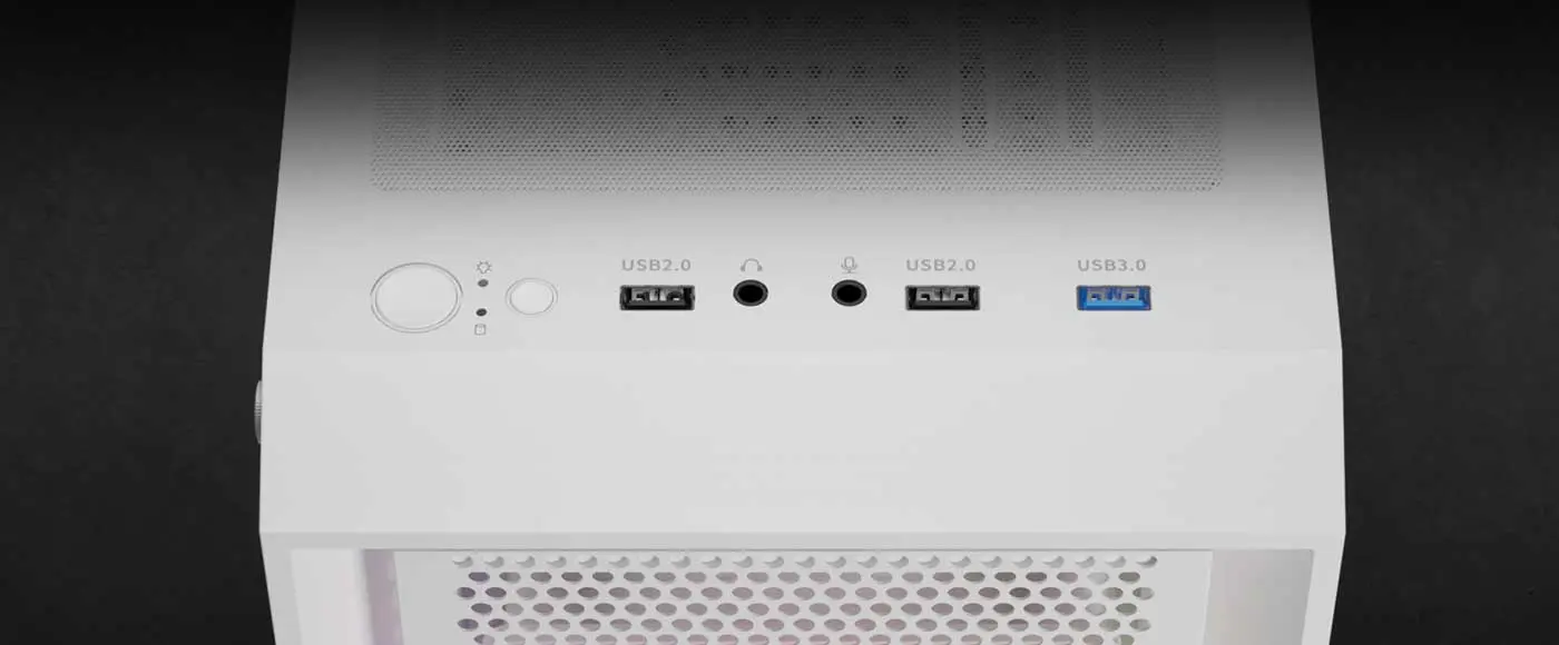 I/O Panel of Gamdias Aura GC2 Elite Gaming Case