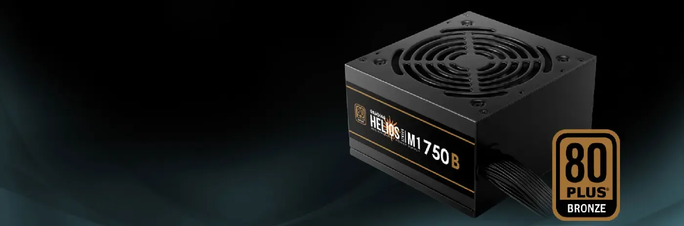 Efficiency curve illustration for the 80 PLUS Bronze certified HELIOS M1-750B