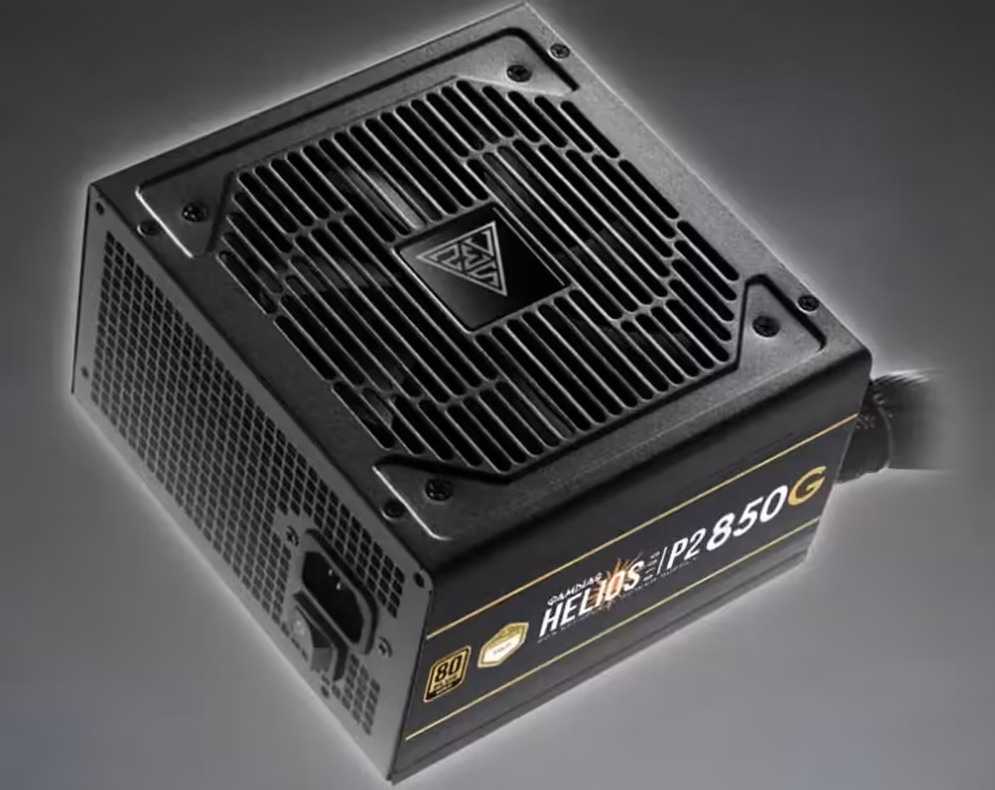 Gamdias HELIOS P2-850G 850W power supply overview showing main unit and overall design