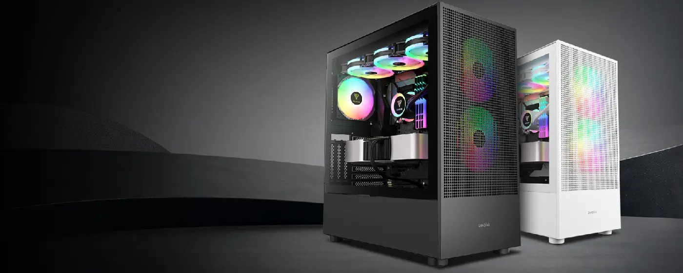Gamdias TALOS E3 MESH Elite White Gaming Case - Front view