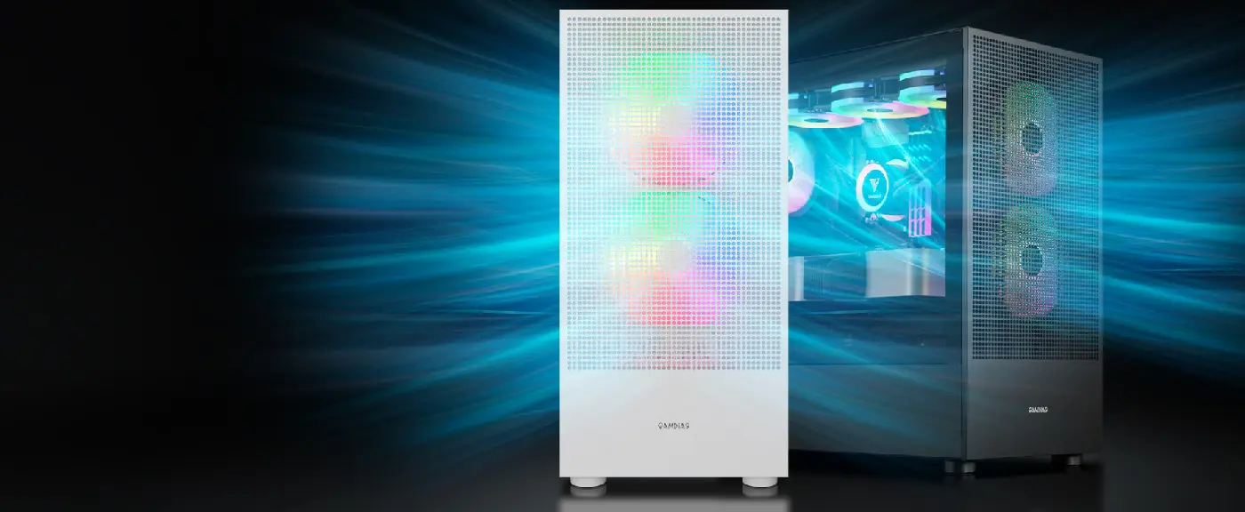Gamdias TALOS E3 MESH Elite White Gaming Case - ARGB Fans