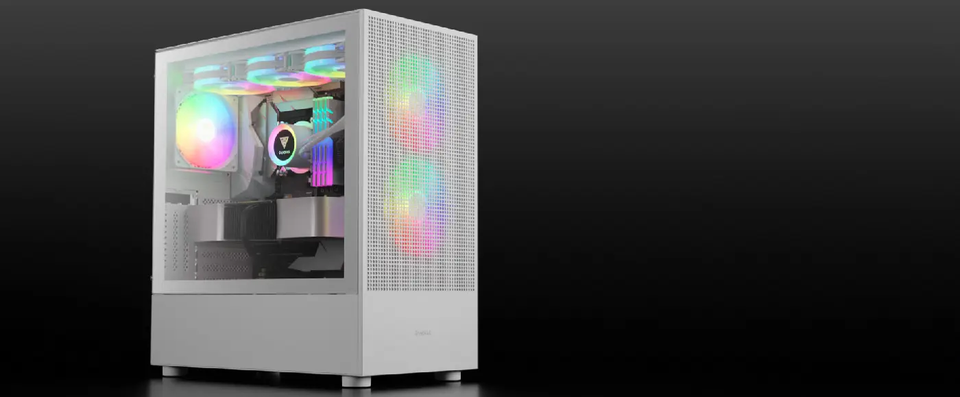 Gamdias TALOS E3 MESH Elite White Gaming Case - Showcasing a Build