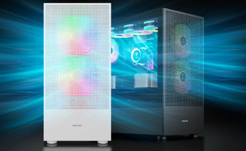 Gamdias TALOS E3 MESH Elite White Gaming Case - ARGB Fans