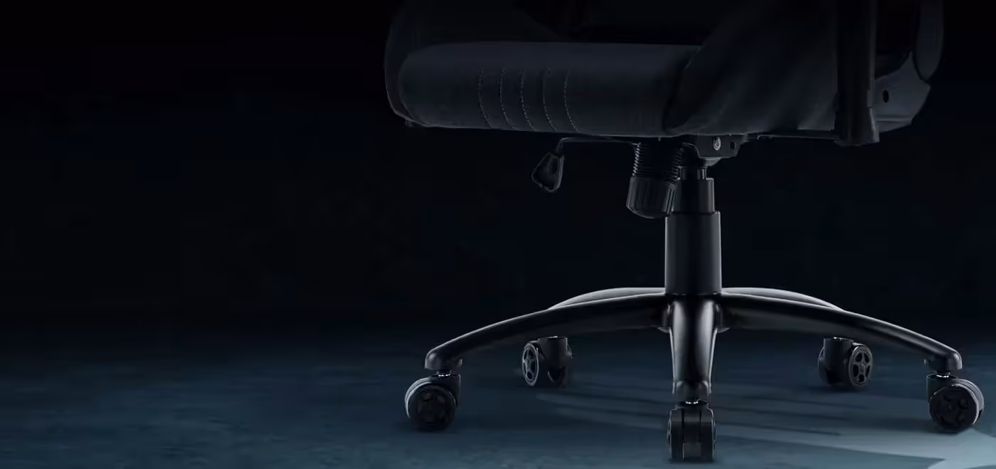 Five-star steel base and class IV gas lift under the Zelus M3 Weave chair