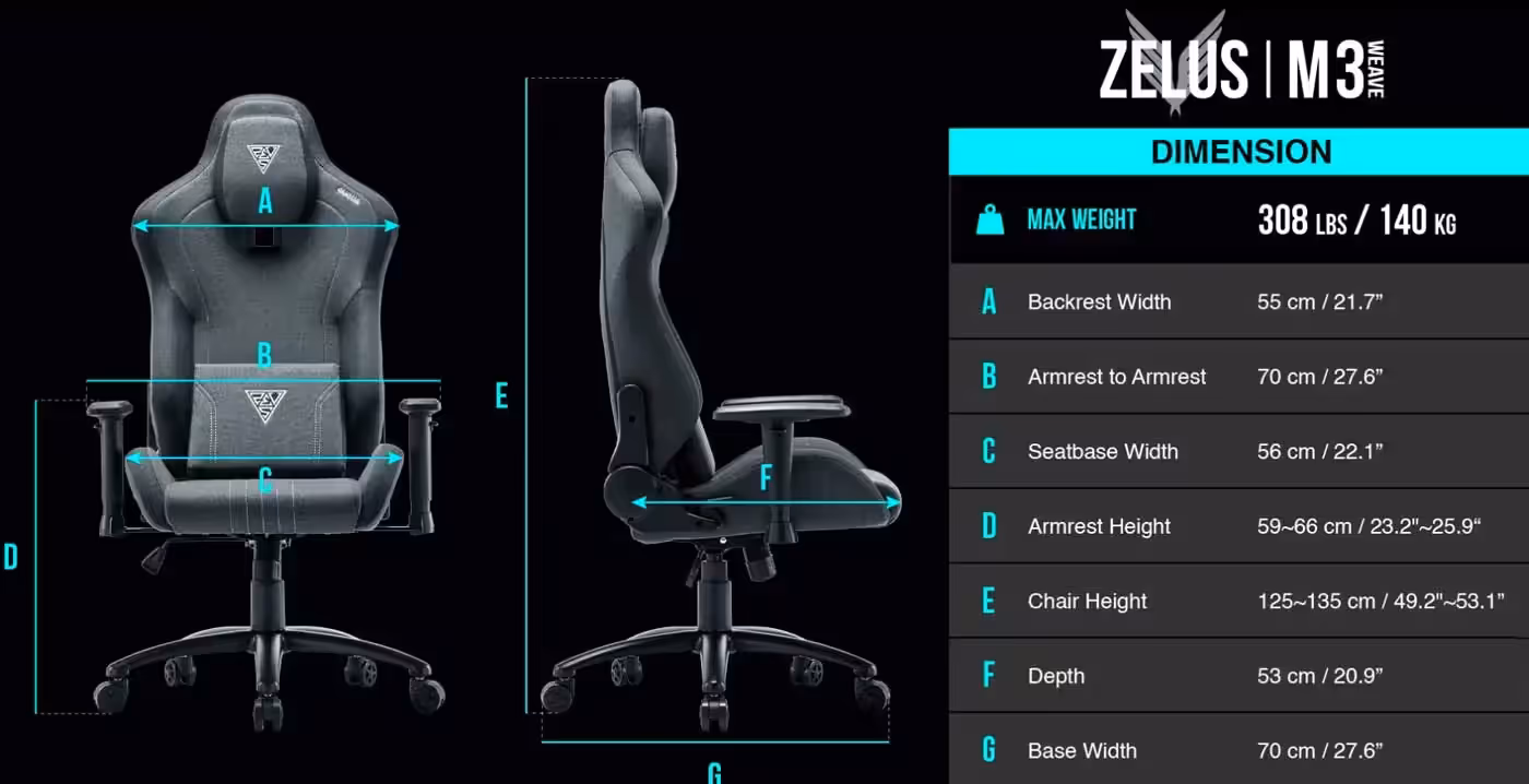Removable lumbar support pillow supplied with the Gamdias Zelus M3 Weave