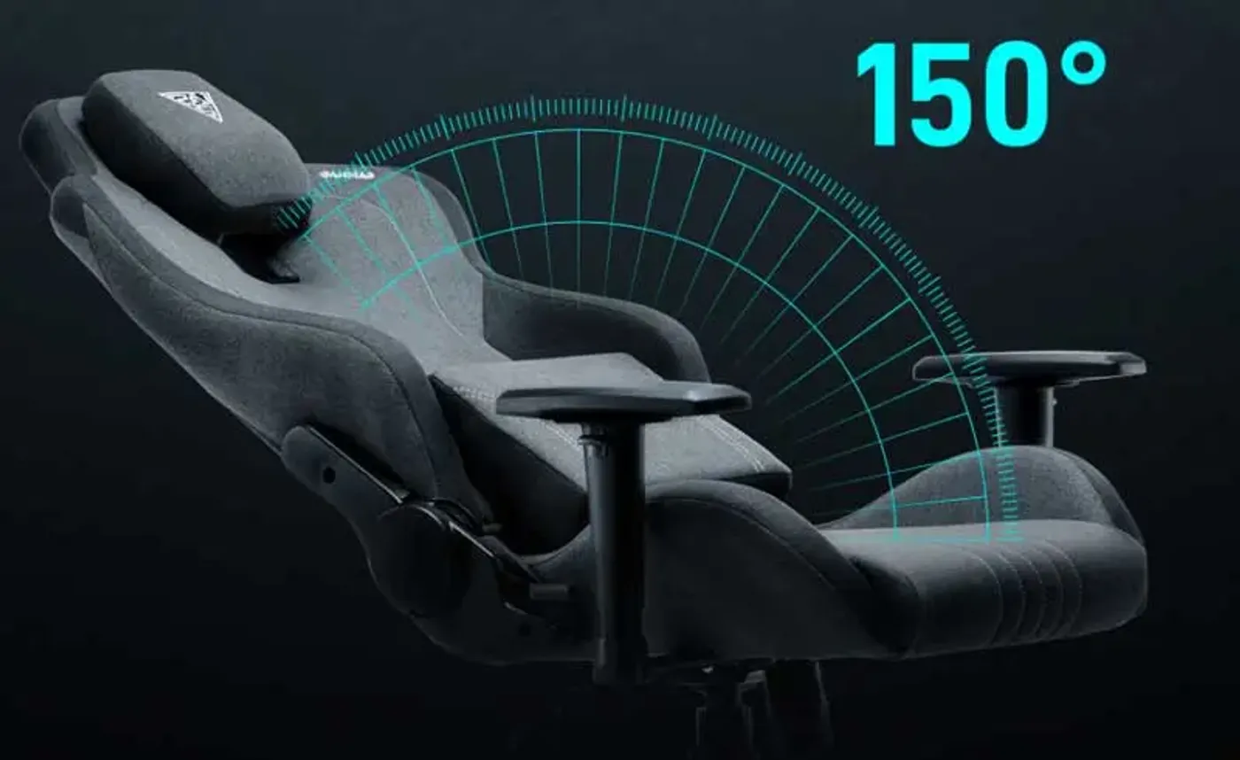 The Gamdias Zelus M3 gaming chair in a reclined position
