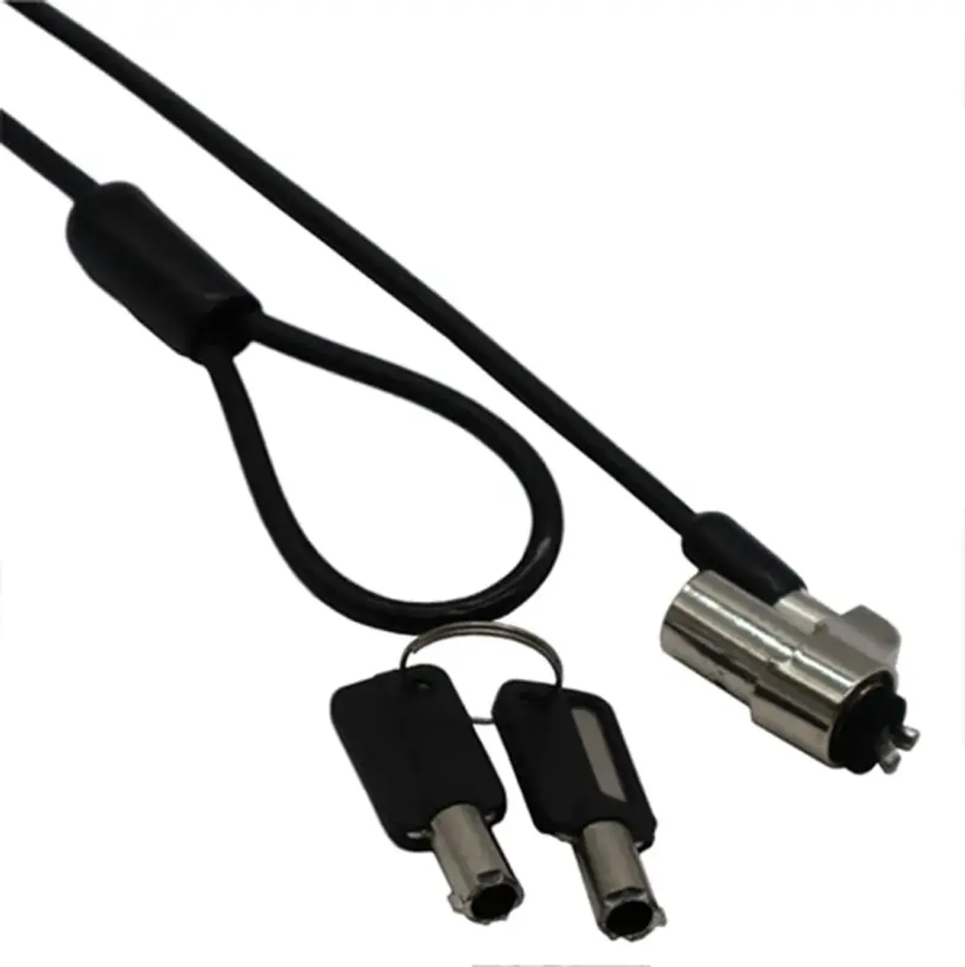 GIZZU T-Bar laptop cable lock with its steel cable and master key head