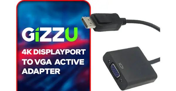 Gizzu 4k Displayport To Vga Active Adapter Premium Quality Video Converter 7957