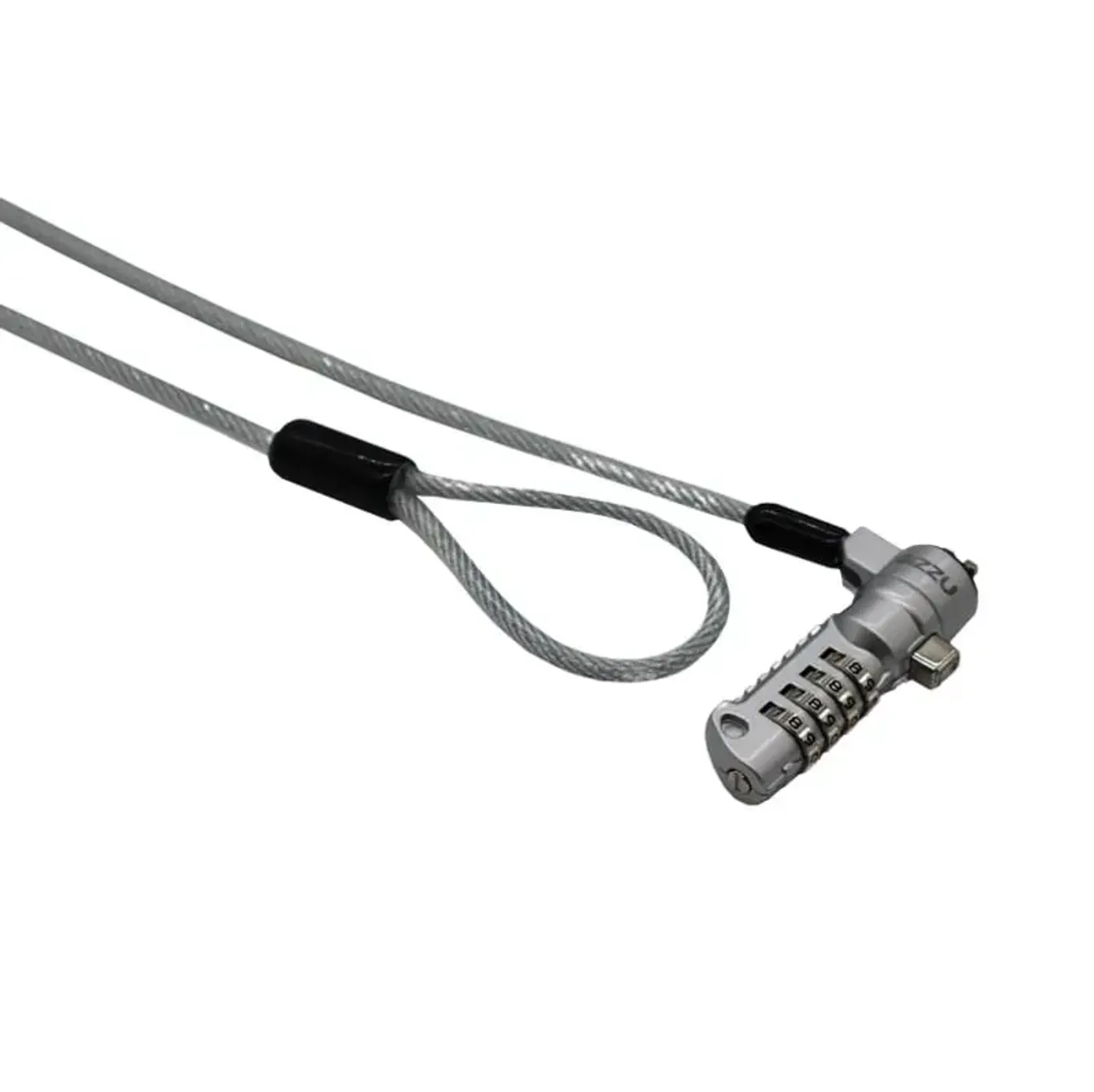 Gizzu Nano combination cable lock in black with its coiled steel cable