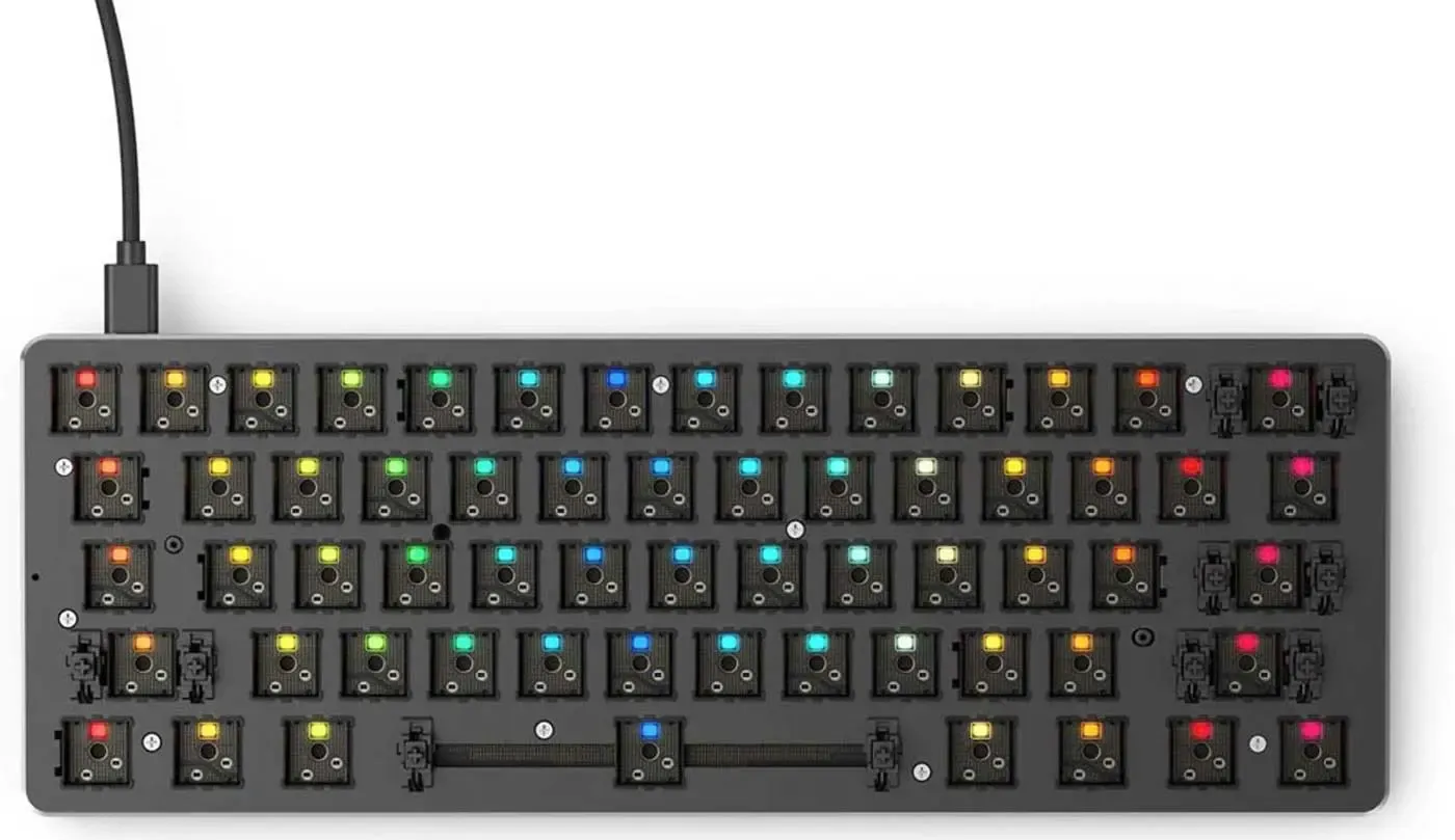 Glorious GMMK Compact modular mechanical keyboard shown from above