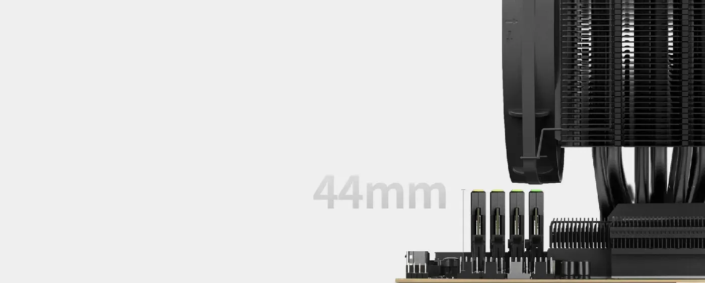 KLEVV CRAS V RGB low-profile module being installed in a motherboard slot