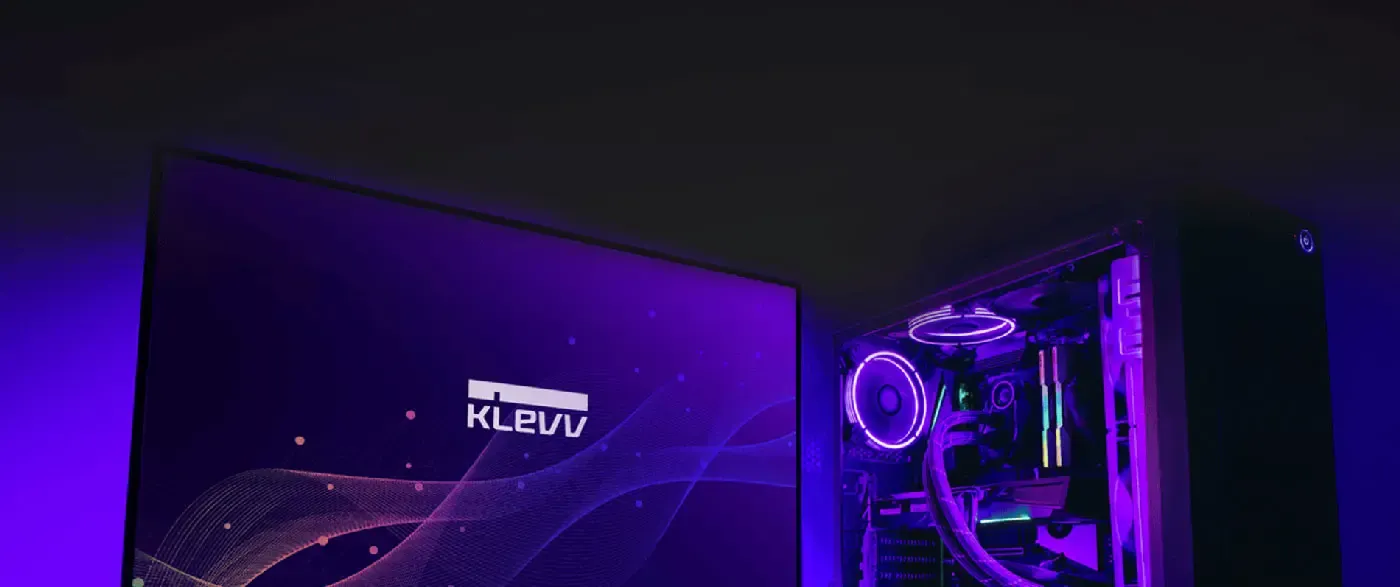 KLEVV CRAS V RGB memory installed in a gaming system build