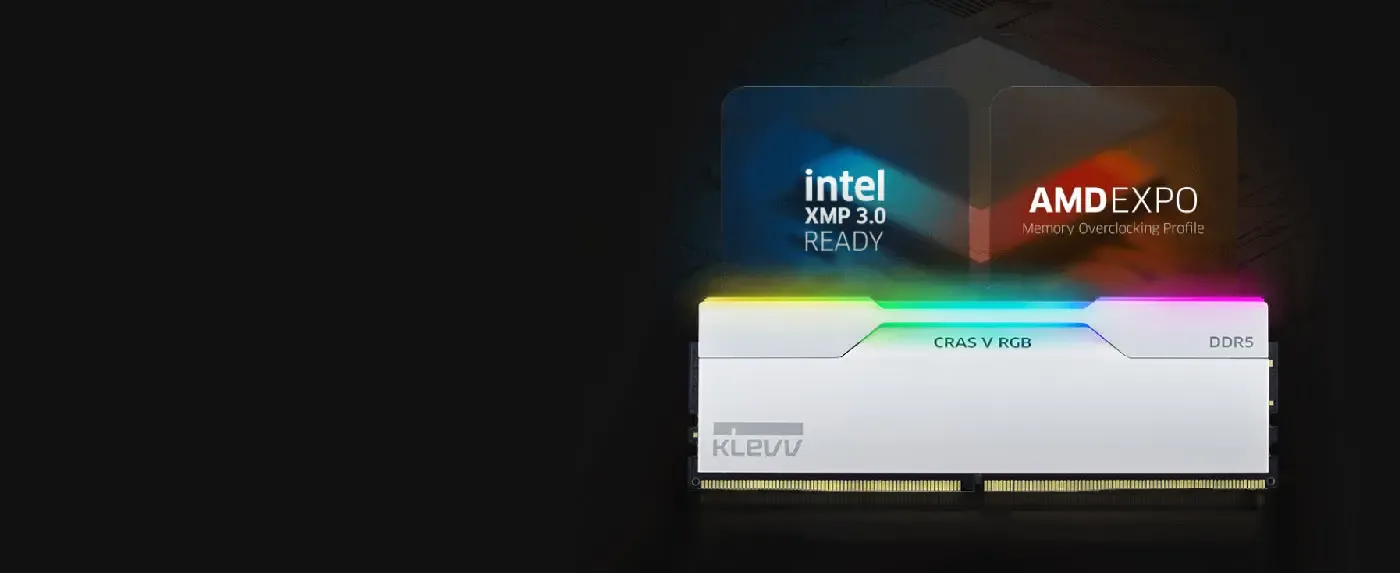 Intel XMP 3.0 and AMD EXPO profile support on the KLEVV CRAS V RGB kit