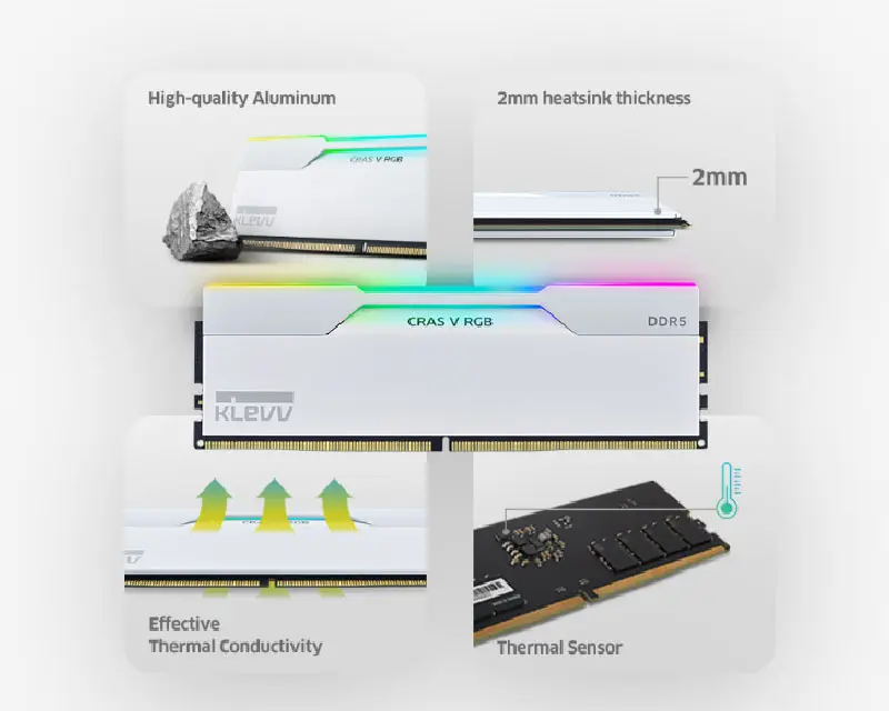 KLEVV CRAS V RGB 48GB (2x24GB) 7200MHz DDR5 Gaming RAM | Evetech