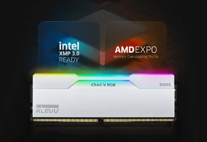 KLEVV CRAS V RGB 48GB (24GBx2) 7600MHz DDR5 Gaming RAM | Evetech