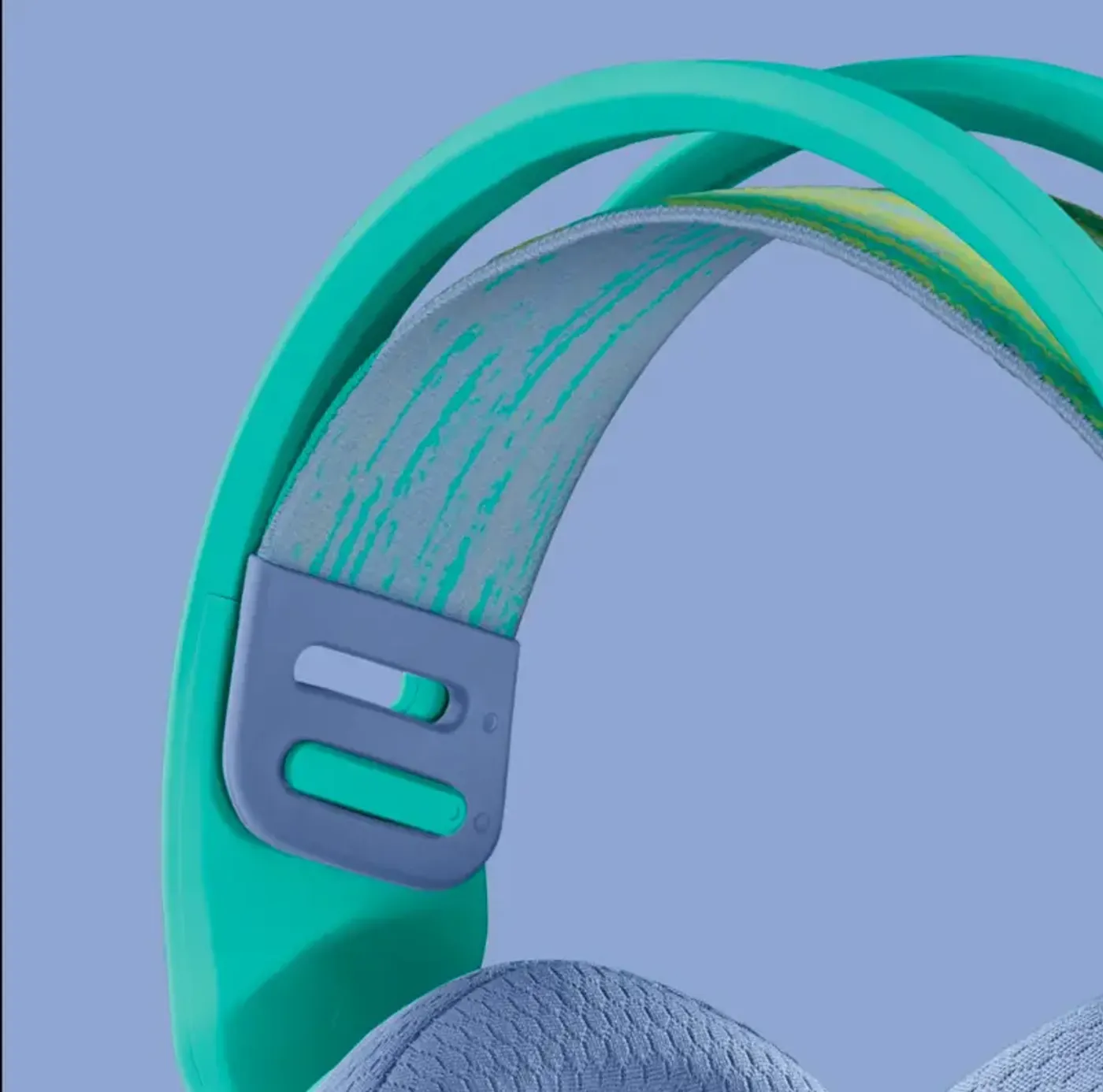 Logitech G335 ear cups being adjusted on the flexible elastic headband