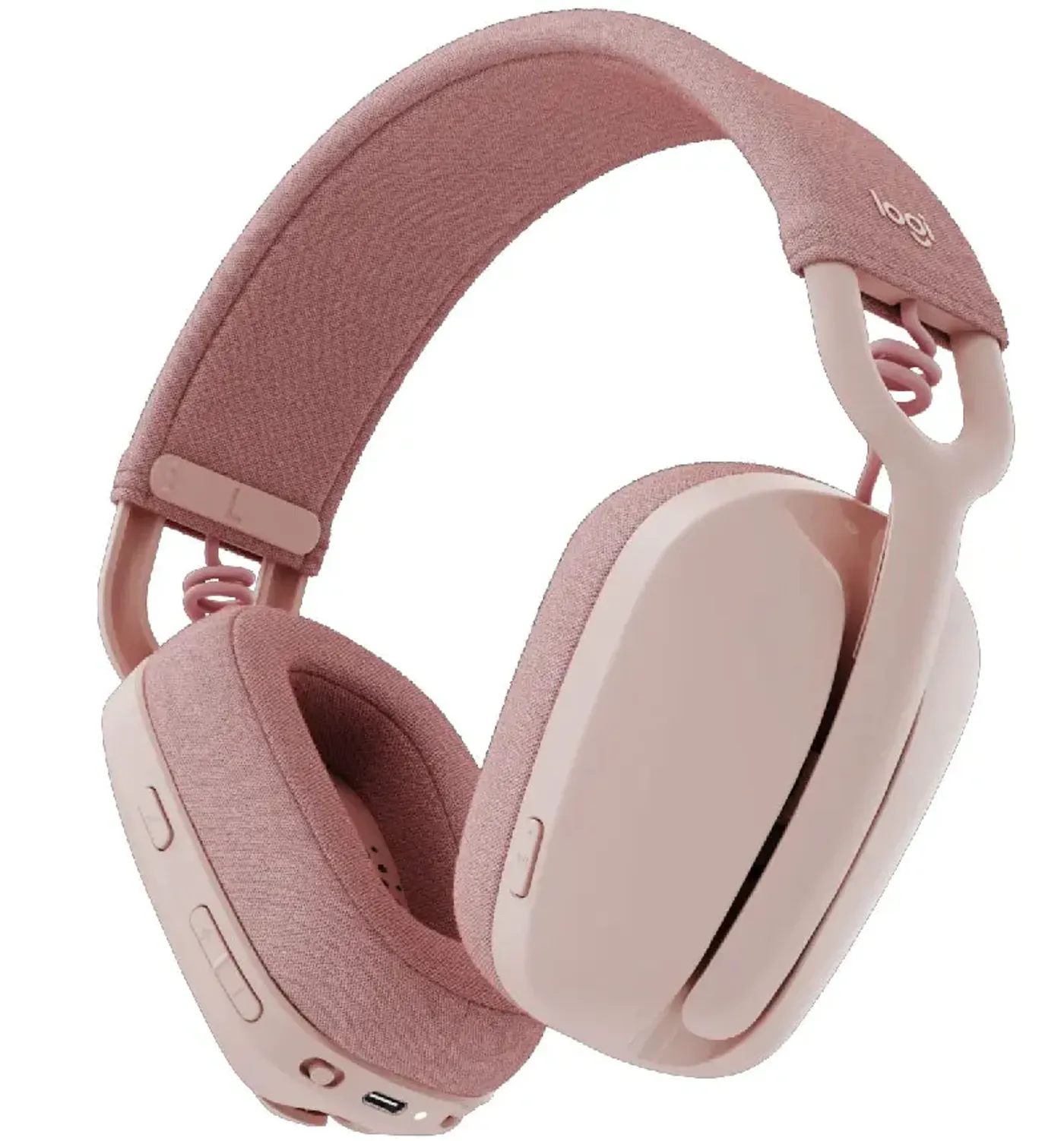 Logitech Zone Vibe 100 headset showing easy-to-use onboard controls