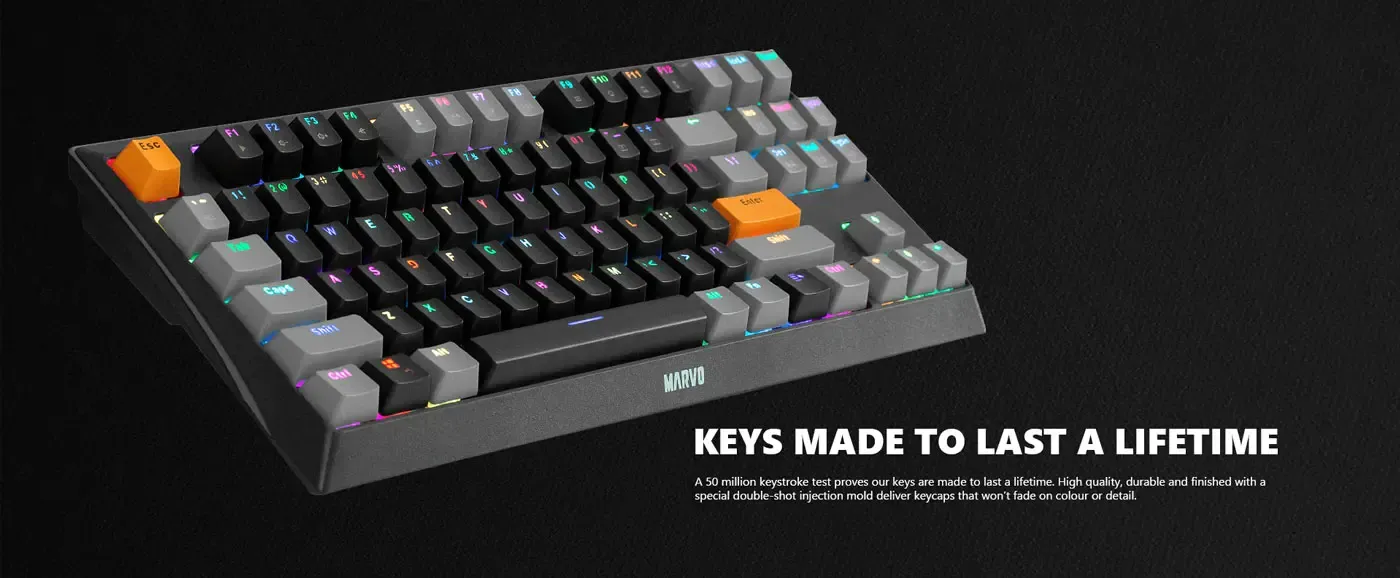 MARVO KG980B-EN-B keyboard shown from above in its compact 87-key form