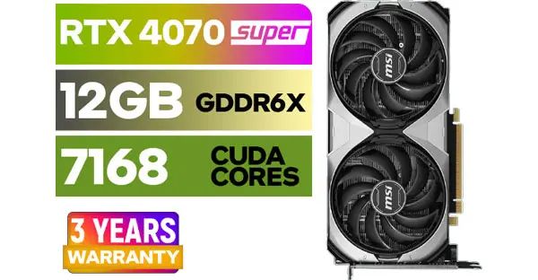 MSI GeForce RTX 4070 Super Ventus 2X 12GB OC - Ultimate Gaming