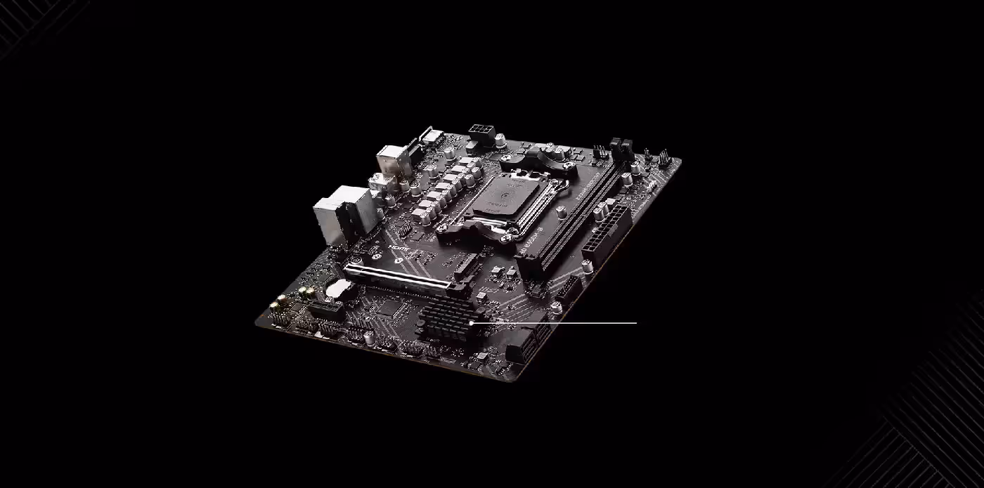 Advanced chipset heatsink design on the MSI Pro B650M-B