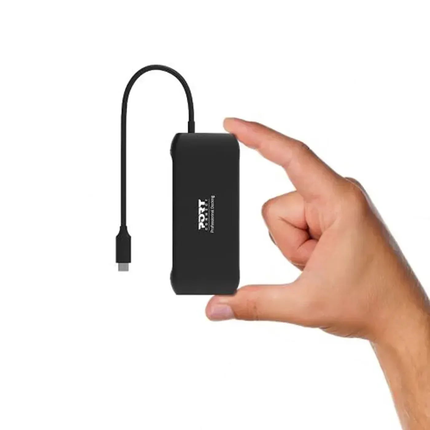 Portable USB-C docking station connecting PC Mac and Android devices