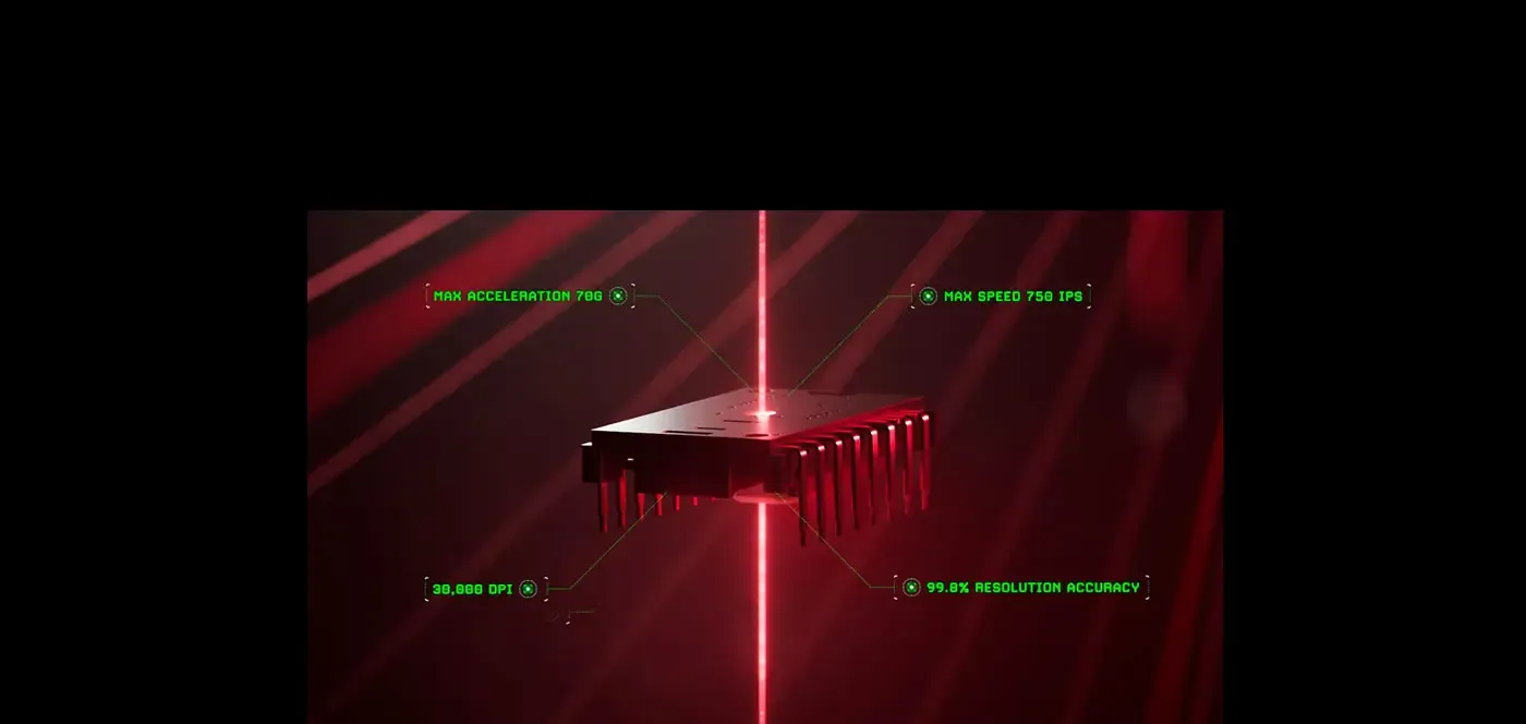 Razer Focus Pro 30K Optical Sensor showcasing high-precision tracking capabilities