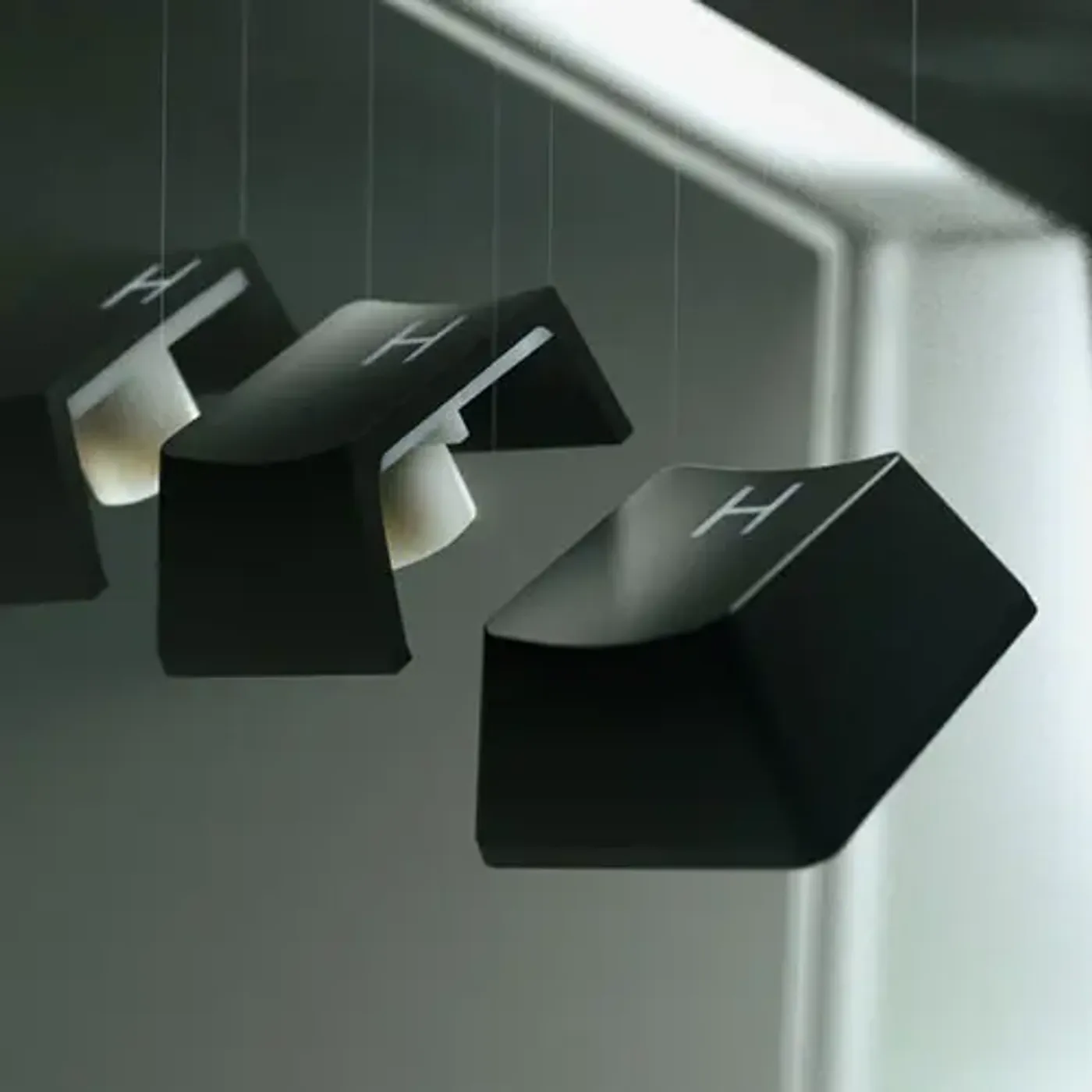 Close-up of the doubleshot PBT keycaps fitted to the Razer Huntsman V2