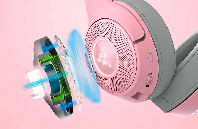 Razer Kraken Kitty V2 BT Quartz Edition headset side profile