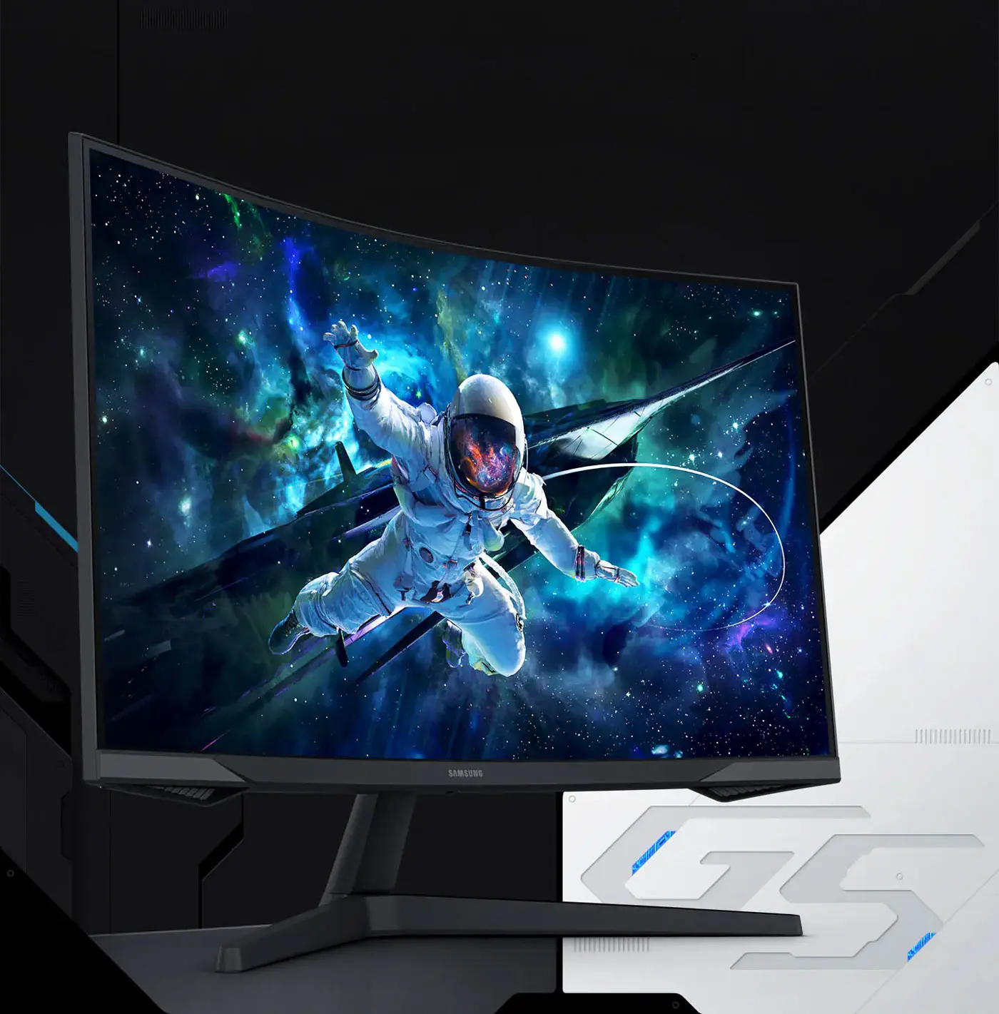 Immersive 32-inch curved gaming monitor with ultra-wide screen Samsung Odyssey G55C 32-Inch Curved Gaming Monitor - Front View