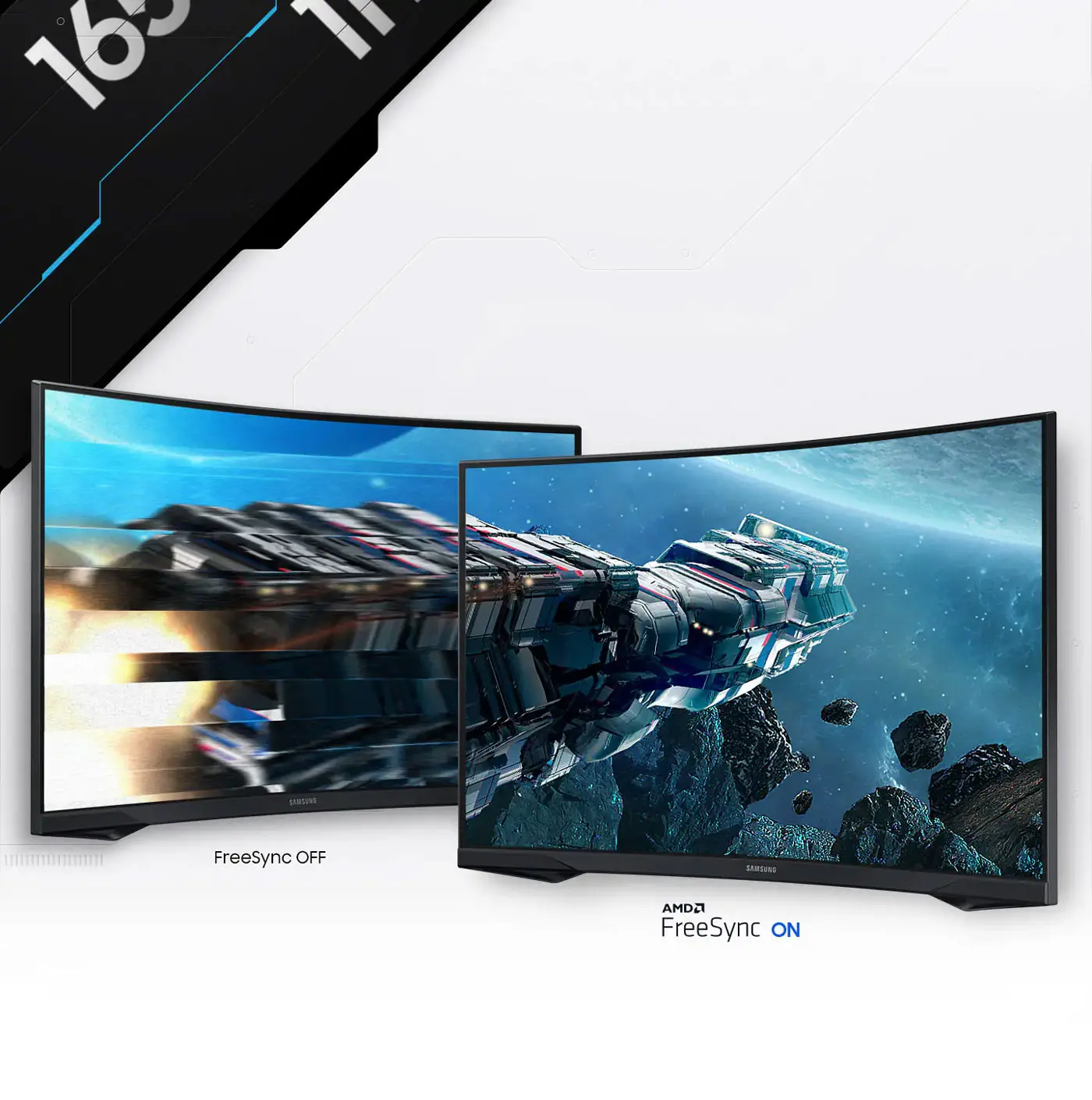 Samsung Odyssey G55C 27-Inch Curved Gaming Monitor - FreeSync Desktop View