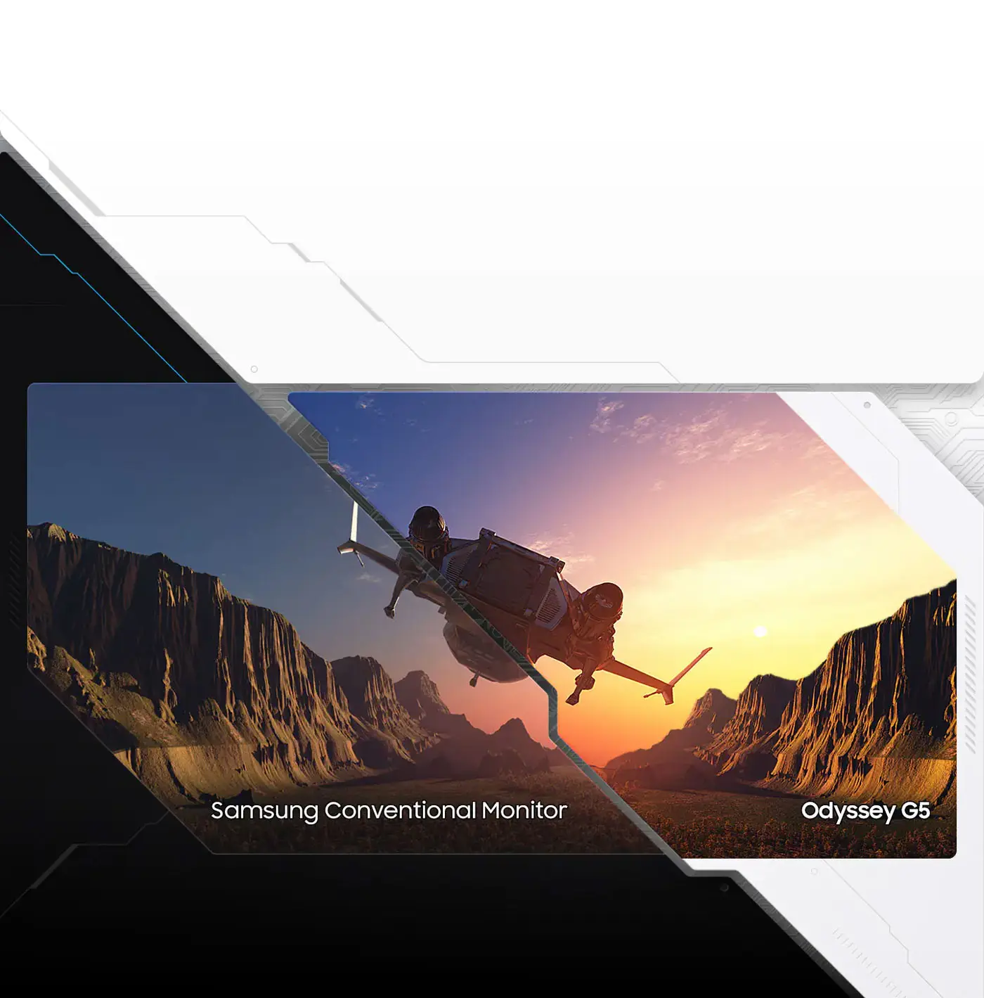 Samsung Odyssey G55C 27-Inch Curved Gaming Monitor - HDR10 Support Desktop View